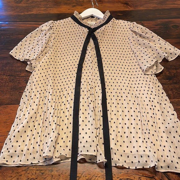 Max Studio Chiffon Polka Dot Short Sleeve Blouse size XL - Picture 7 of 12